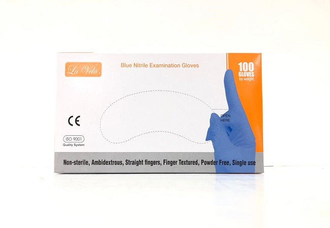 Blue Nitrile Examination Gloves (Large)