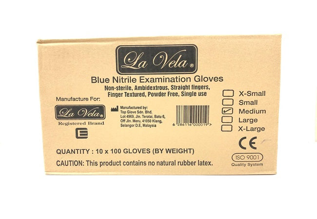 Blue Nitrile Examination Gloves (medium)
